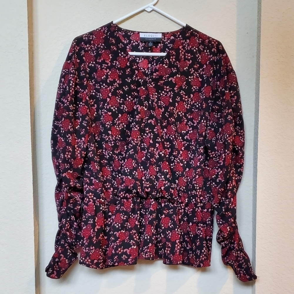 Eloquii Women's Black and Red Blouse Size 22